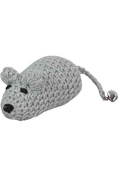 Mu Art X-Perk Cat Toy with Bell Hand Knitted Mouse Toy