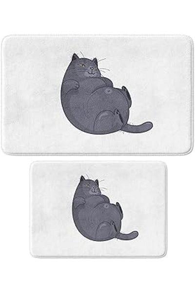 Qedii Monnhein Cute Design Microfiber Bath Mat, Non-Slip Base, Machine Washable (70_Bpsm, 2