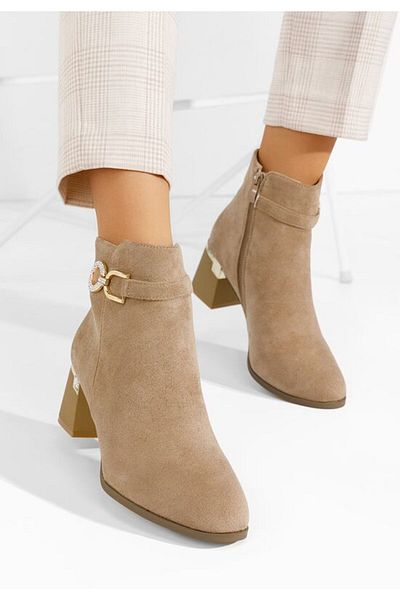 B T Shoes Elegant Margie V2 khaki ankle boots
