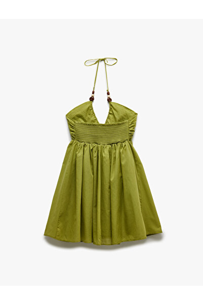 Koton Μίνι φόρεμα παραλίας με λεπτομέρεια από βαμβακερές χάντρες