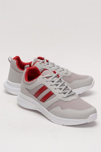 Liger Men's Sports Shoes - Lightweight, Comfortable, Faylon Sole, GRAY RED