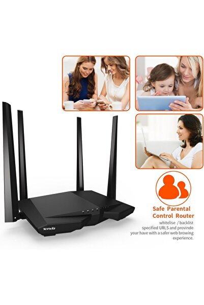 Tenda جهاز توجيه واي فاي ثنائي النطاق AC6 AC1200 (867Mbps/5GHz+ 300Mbps/2.4GHz)، IPV6، Beamforming+، Parental