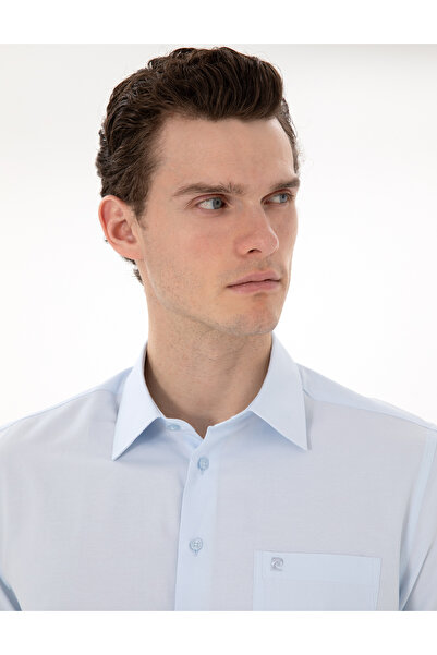 Pierre Cardin Açık Mavi Basic Regular Fit Kısa Kollu Cepli Gömlek 50303010-VR003
