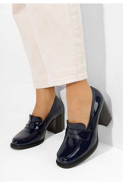 B T Shoes Mocasini cu toc Odesia albastri