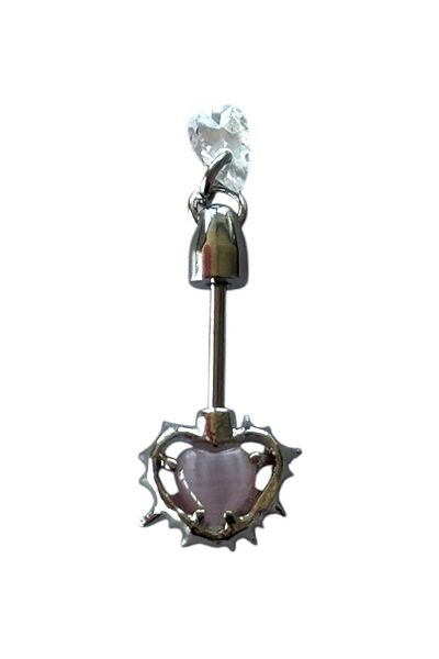 TAKIŞTIR Silver Color Heart Figured Steel Tragus/Cartilage Earring/Piercing (Single)