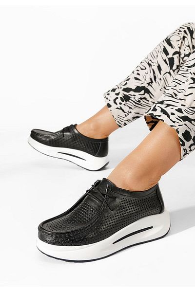 B T Shoes Mocasini piele naturala Melodisa negri