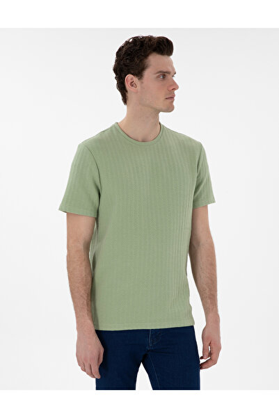 Pierre Cardin Açık Haki Regular Fit Tişört 50302581-VR183