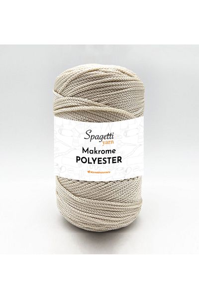 Spagettiyarn Πολυεστέρας Μακραμέ 2mm 250g Εκρού 2 Νήματα Πλεξίματος Χεριών