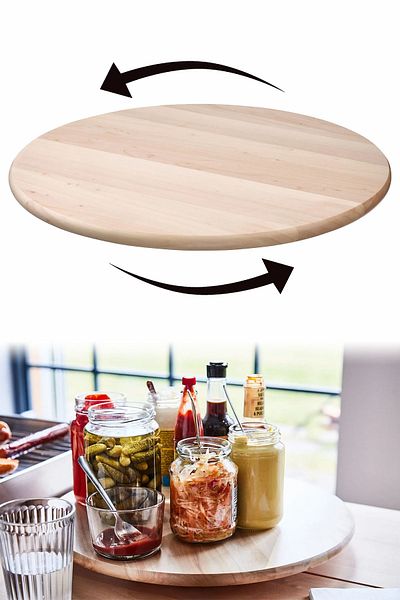 Binbirreyon Natural Rotating Serving Tray 39cm Presentation Tray Ra250