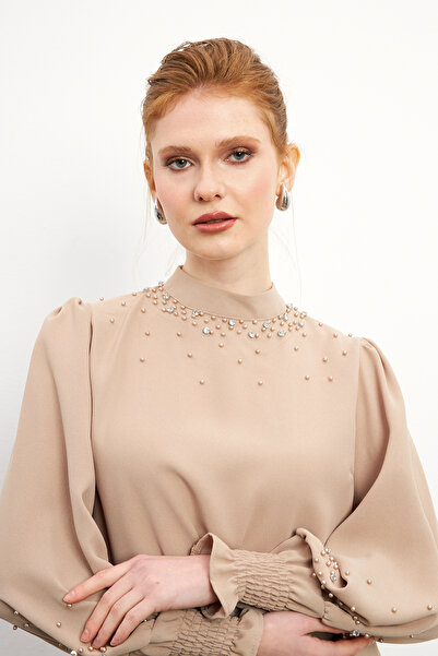 VAVİNOR Σετ μπλούζα με φούστα Valeria Beige