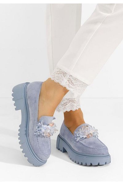 B T Shoes Mocasini cu talpa groasa Amilla albastri