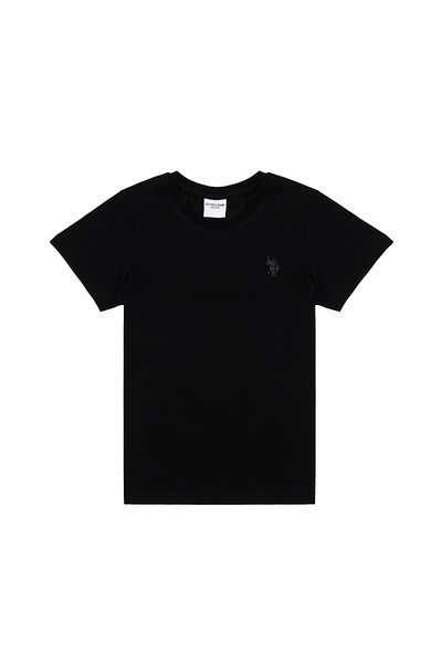 U.S. Polo Assn. Tricou negru de bază pentru băiat 50298075-VR046