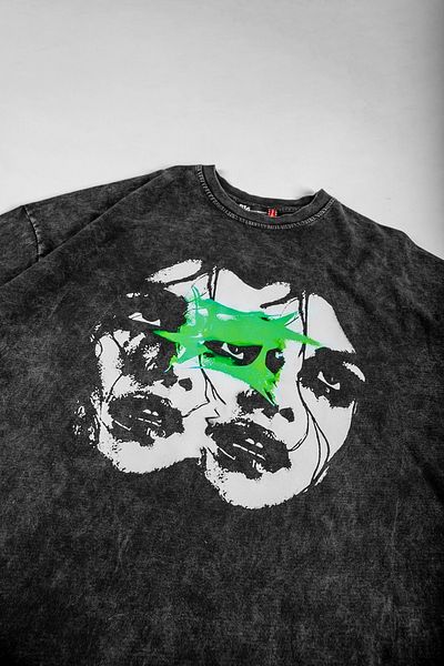 Sekizbiraltı Woman Shadows Printed Washable Smoked Oversize Unisex Tshirt