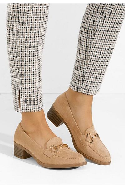 B T Shoes Empress khaki heeled loafers