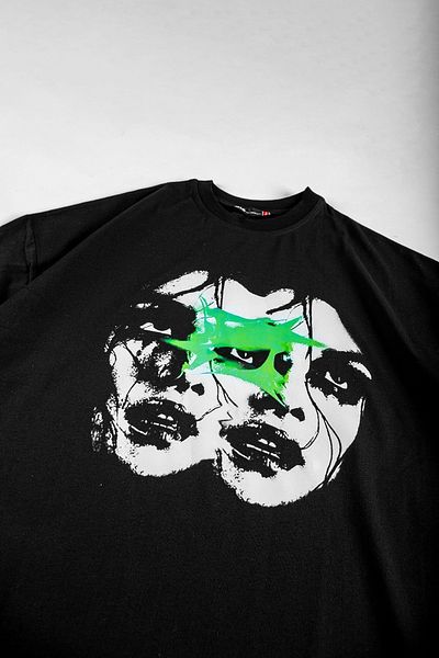 Sekizbiraltı Woman Shadows Printed Black Oversize Unisex Tshirt