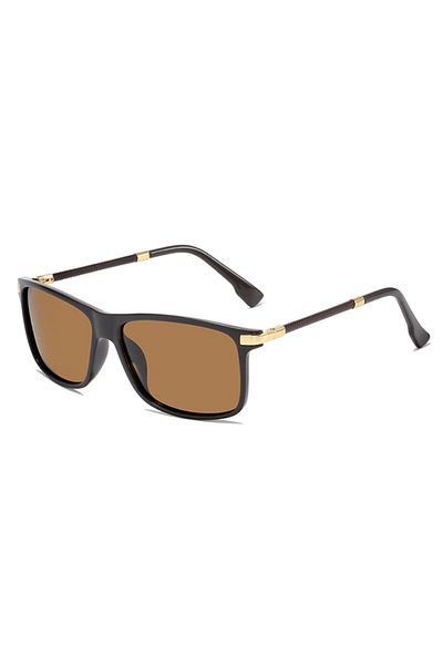 ETG Men's TR Polarized Sunglasses Square Lens UV400 PC Spring Arms for Outdoor