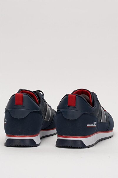 Liger Erkek Cilt Bağcıklı Günlük Spor Ayakkabı  LACİVERT - KIRMIZI