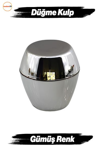 Badem10 Buton cu mercur Mobilier cromat Sertar de bucătărie Dulap dulap Plastic Argintiu Mâner cu o singură șurub Mâner