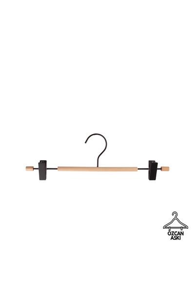 OZC 5 Adet Ahşap Detaylı Metal Etek Pantolon Askısı