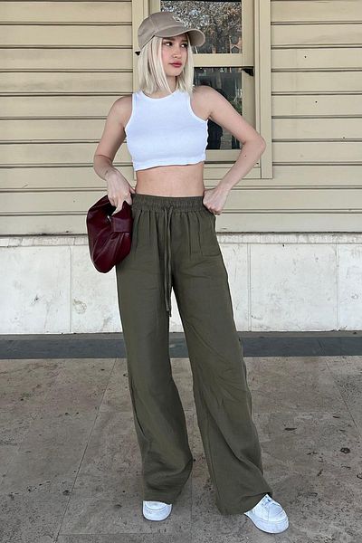 Trendy Mall Sofia Linen Loose Cut Trousers