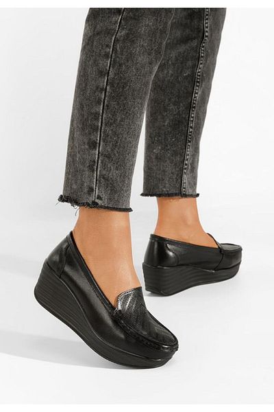 B T Shoes Mocasini piele naturala Tangelo negri