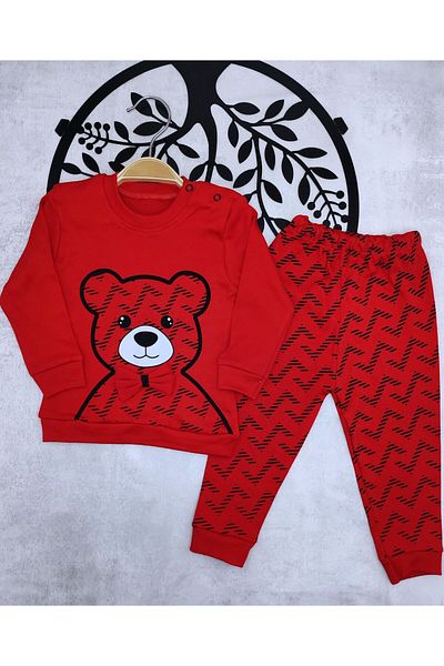 Kerimino Interlock Cotton Combed Bow Tie Bear Baby Set