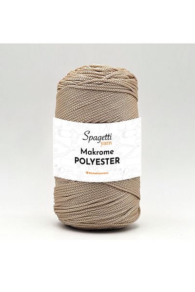 Spagettiyarn Πολυεστέρας Μακραμέ 2mm 250g Μπεζ 2 Νήματα Πλεξίματος Χεριών