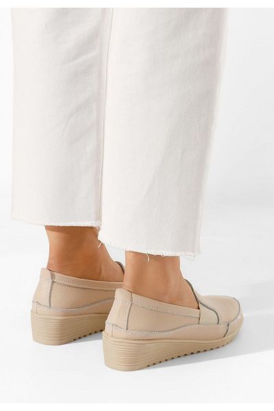 B T Shoes Mocasini dama piele bej Sonima