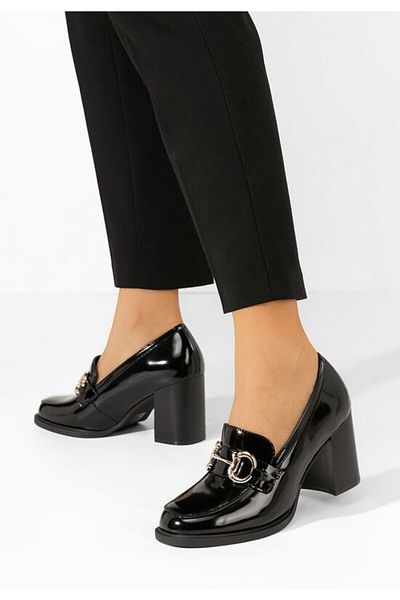 B T Shoes Black Efora heeled loafers