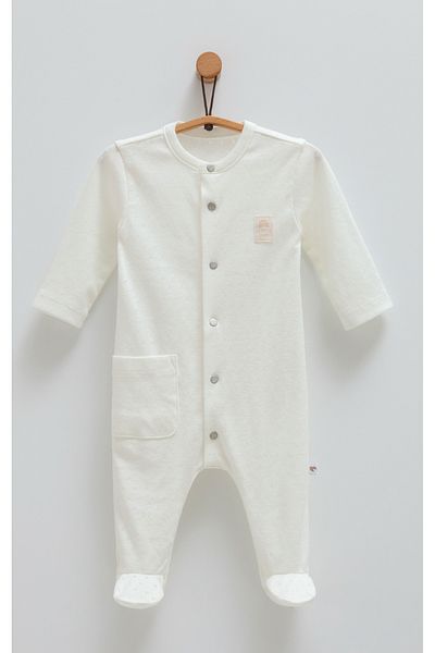 Caramell Baby Overalls with Booties Summer Air Permeable Fabric Baby Boy 100% Organic Cotton (0-6 Months)