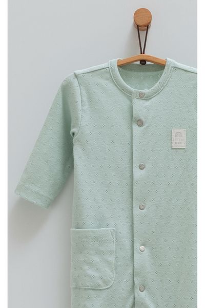 Caramell Baby Overalls with Booties Summer Air Permeable Fabric Baby Boy 100% Organic Cotton (0-6 Months)