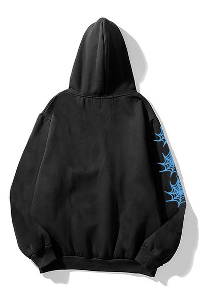 Trendiz Unisex mikina s kapucí 555 Spider Black