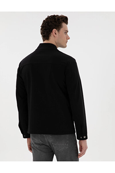 Pierre Cardin Baharlık Siyah Regular Fit Rahat Ceket