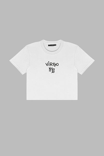 Sekizbiraltı Virgo εμπριμέ λευκό Crop Top