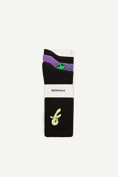 Bershka 3-pack of printed socks