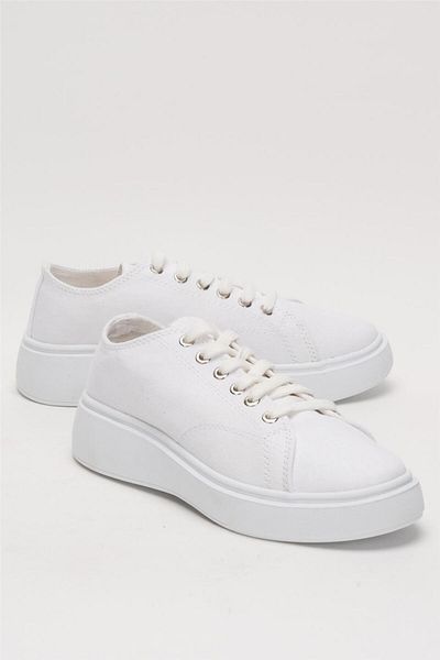 Liger Women's Linen Sneakers - Comfortable Fit and Thick Sole White