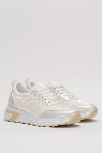 Liger Pantofi sport strălucitori, zilnic, confortabili, cu talpă ALB