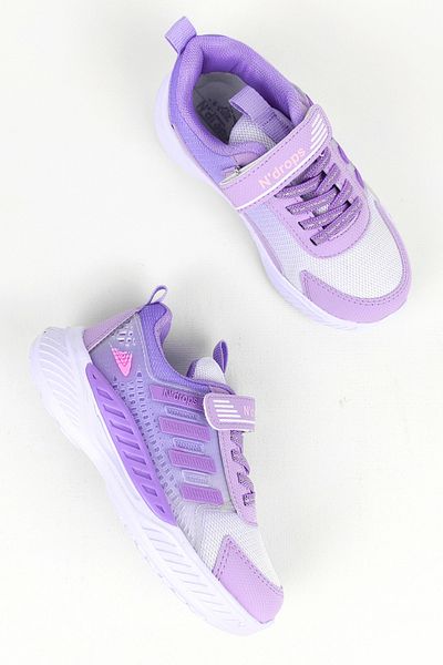 Zerenyus ND023 Pantofi sport pentru fete cu velcro liliac