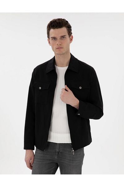 Pierre Cardin Spring Black Regular Fit Comfortable Jacket