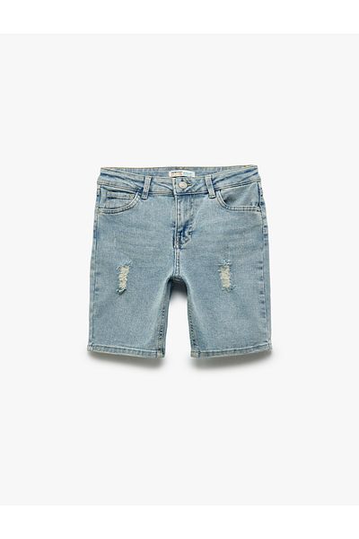 Koton Pantaloni scurți din denim cu buzunare din bumbac