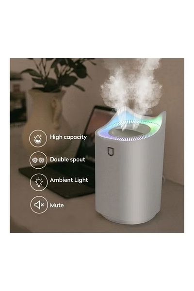 fulina Air Humidifier,USB port, dual nozzles,unmute，Suitable for bedroom living room office