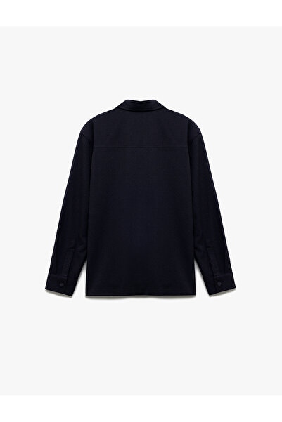 Koton Сорочка з віскозної суміші з довгими рукавами та детальними кишенями на застібці-блискавці