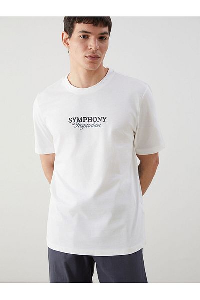 LC Waikiki New Season Crew Neck εμπριμέ χτενισμένο βαμβακερό ανδρικό Tisort - S5EI76Z8