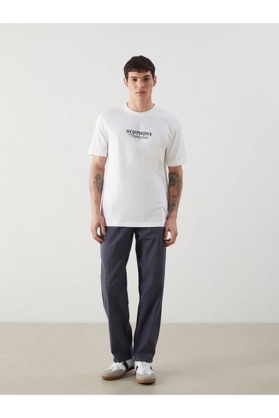 LC Waikiki New Season Crew Neck εμπριμέ χτενισμένο βαμβακερό ανδρικό Tisort - S5EI76Z8