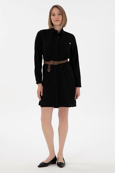 U.S. Polo Assn. Women's Black Mini Length Woven Dress 50301228-Vr046