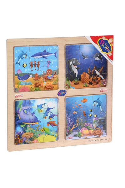 toysclub Playwood Wooden Educational 4 Piece Puzzle Planets Ony-343