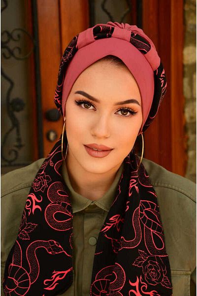 Aişe tesettür Gray Powder Scarf Bonnet