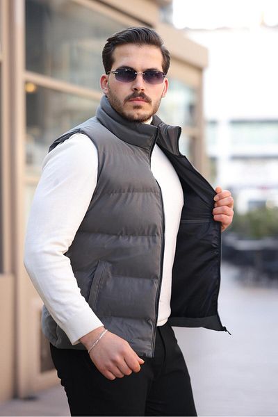 ByTrend Δερμάτινο γιλέκο από άνθρακα PLDP 2959-1_60270-1