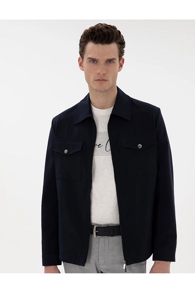 Pierre Cardin Spring Navy Blue Regular Fit Comfortable Jacket