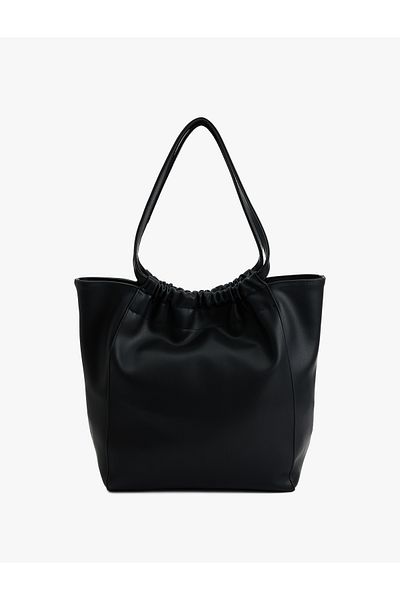 Koton Drawstring Tote Shoulder Bag with Faux Leather Handle